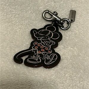 Coach Black and Silver Mickey Bag Charm
